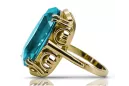 Aquamarin 14 Karat Gelbgold Ring Vintage Schmuck vrc038y